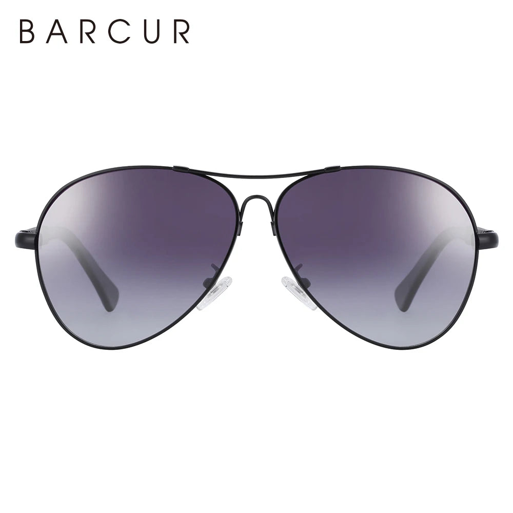 BARCUR Titanium Alloy Polarized Sunglasses – Pilot Gradient Mirror Shades for Men & Women
