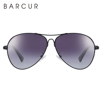 BARCUR Titanium Alloy Polarized Sunglasses – Pilot Gradient Mirror Shades for Men & Women