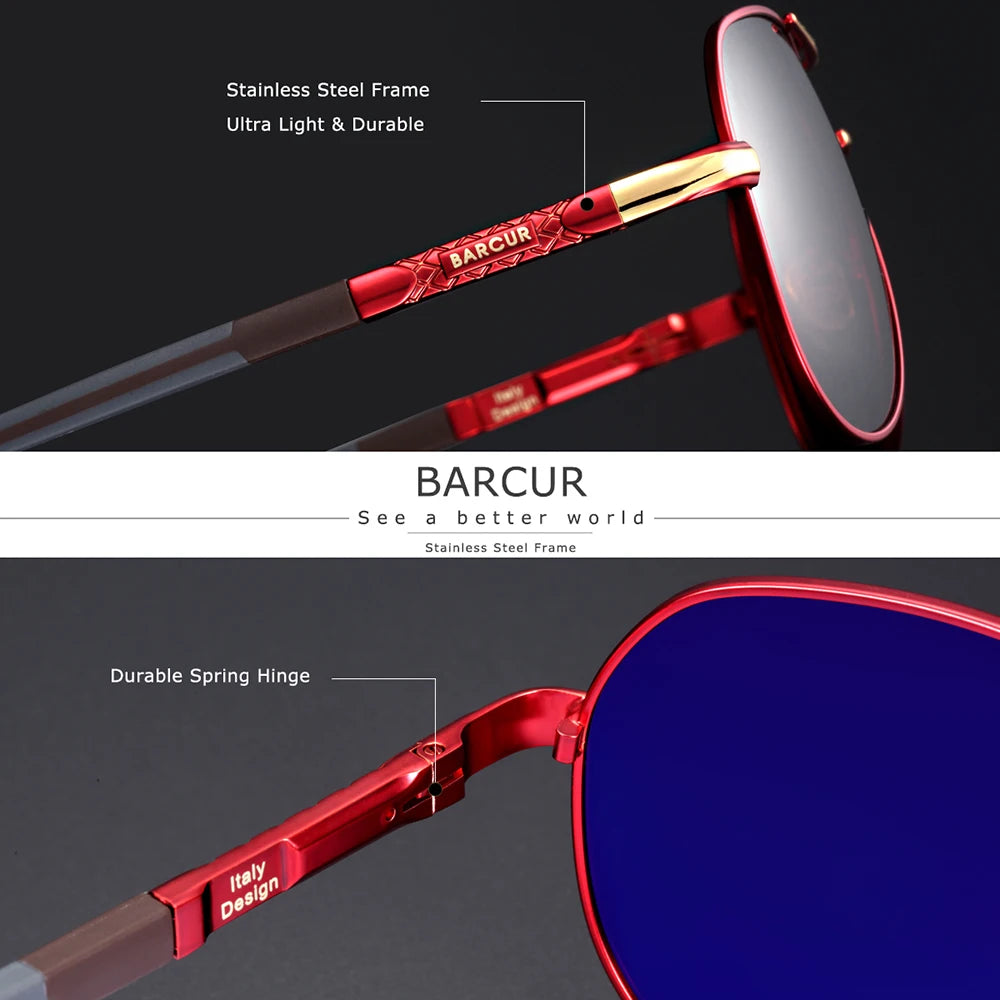 BARCUR Aluminum Vintage Men's Polarized Sunglasses – Classic Coating Driving Eyewear