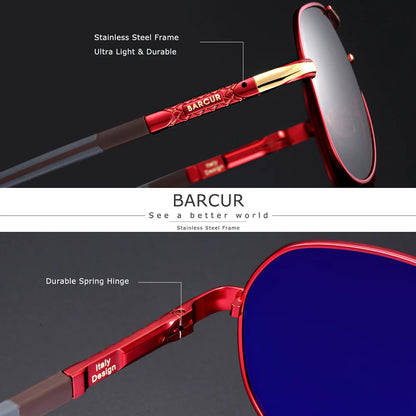 BARCUR Aluminum Vintage Men's Polarized Sunglasses – Classic Coating Driving Eyewear