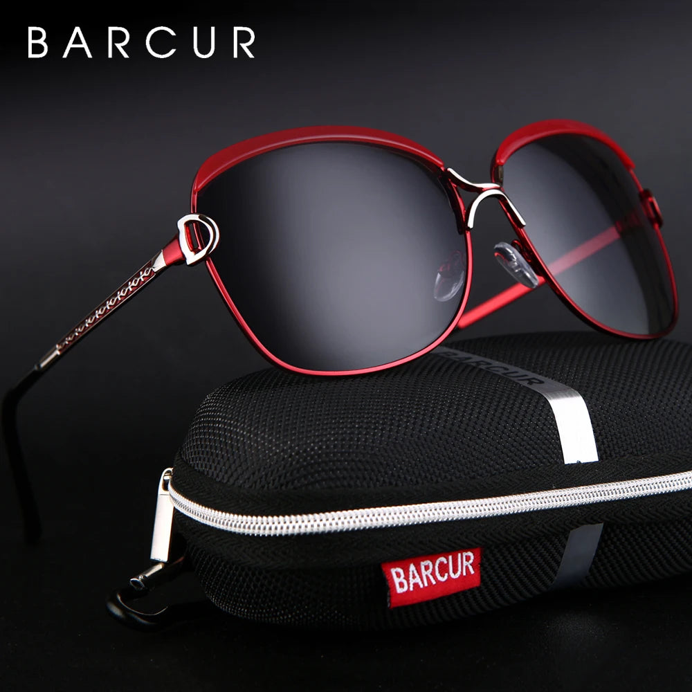 BARCUR Polarized Ladies Sunglasses – Round Gradient Lens Luxury Square Eyewear