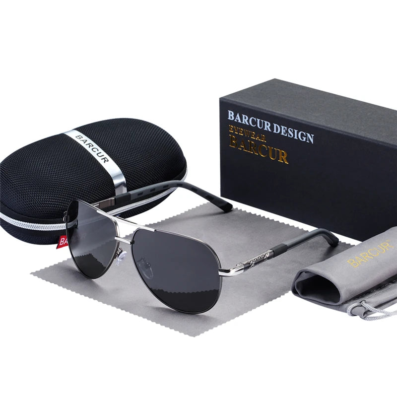 BARCUR Aluminum Vintage Men's Polarized Sunglasses – Classic Coating Driving Eyewear