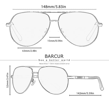 BARCUR Polarized Sunglasses for Men & Women – Gradient Lens Classic Eyewear