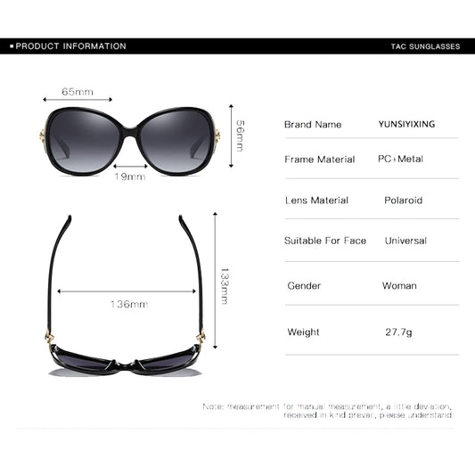 Women's Polarized HD Sunglasses – UV400 Big Frame Vintage Designer Eyewear